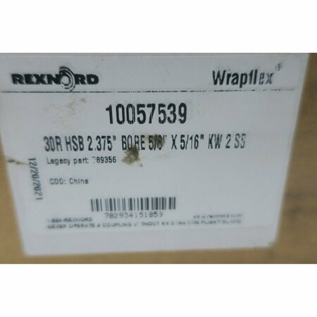 Rexnord WRAPFLEX 10057539 JAW COUPLING 2-3/8IN HUB 789356